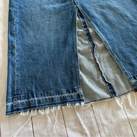GAP Denim Maxi Skirt Women’s 18 Blue Long Front Slit High Rise Cottagecore Boho - Picture 5 of 16